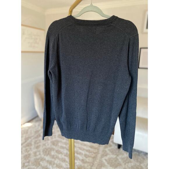 Eddie Bauer Cashmere Blend Sweater Classic Minimalist Grandpacore V Neck Cotton - Picture 3 of 8